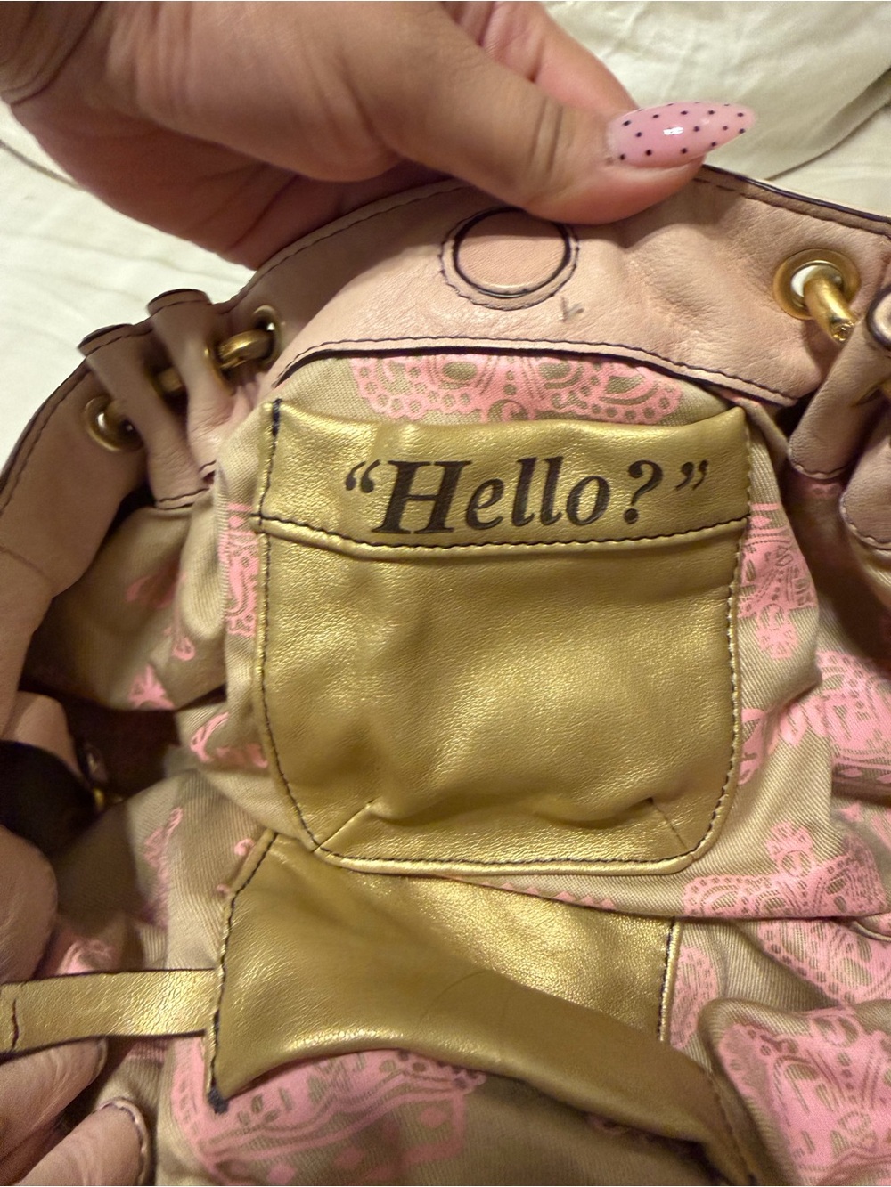 Juicy Couture Day Dreamer Soft Pink Leather Purse with Gold Chain Handles - Picture 6 of 11